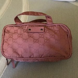Gucci pink toiletries bag